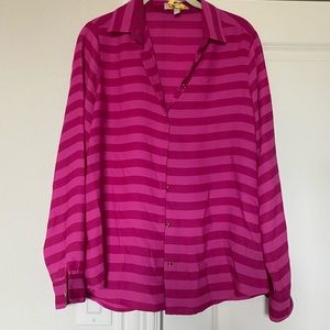 🔥Banana Republic Pink on Pink Poly Blouse